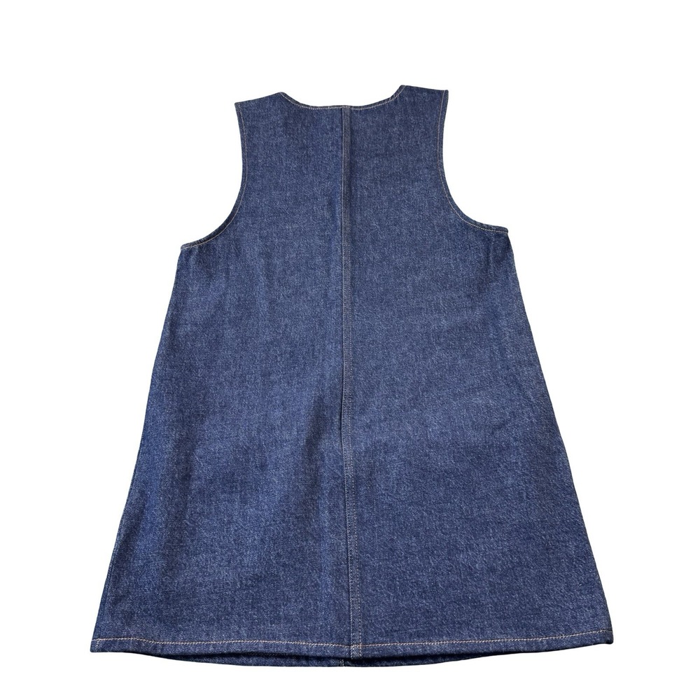 FRAME Alchemy Pinafore Denim Minidress Womens XS Blue Sleeveless Cotton 6016105 - Picture 2 of 6